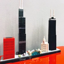 Chicago City Skyline Building Blocks - 3D Puzzle - With Paper Manual - No Box