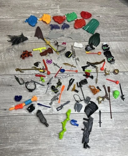 Vintage 1980s/1990s Toys Mixed Lot of 90 Action Figures Accessories Weapons