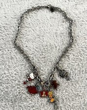 High Intencity Disney Princess Hello Kitty Removable Charm Necklace Silver tone