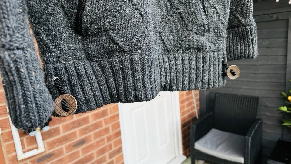 SUPERDRY MEN KNIT MOUNTAIN HOODIE FLEECEWNTER WARM CARDIGAN XXL 2XL - Image 3 of 4