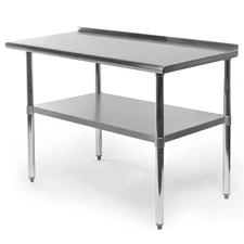 Stainless Steel Kitchen Restaurant Prep Work Table with Backsplash - 24" x 48"
