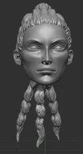 Braided Woman 2.0 head unpainted Mythic Legions Compatible 3d print part