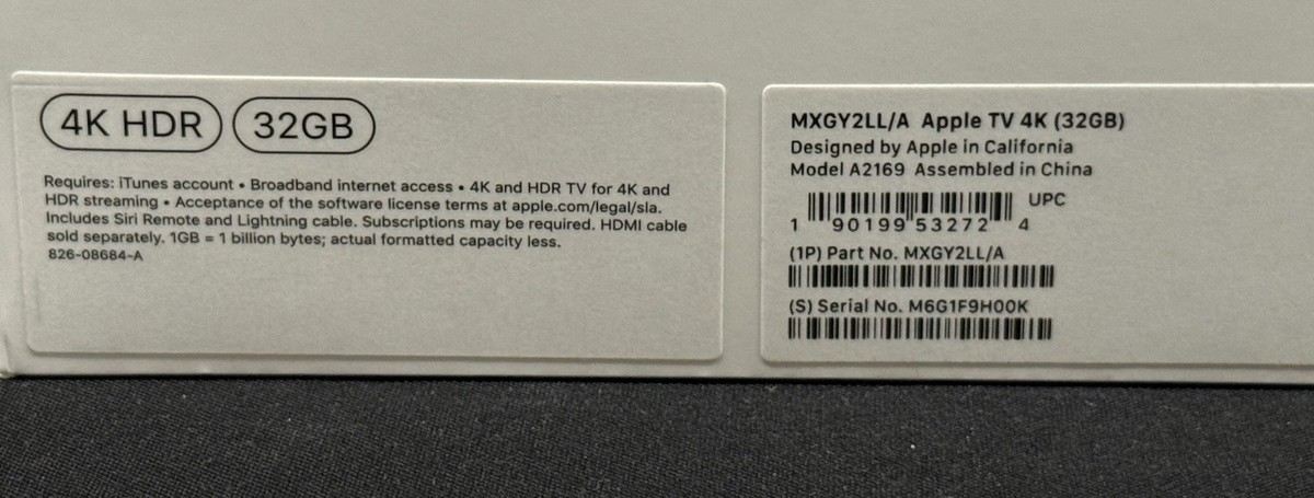 Apple TV 4K HDR 32GB - Model A2169, MXGY2LL/A | eBay