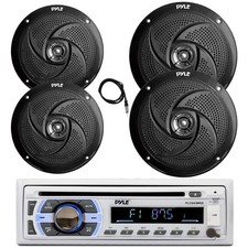 Pyle Marine Bluetooth CD Radio, 2x 8" 320W 2x 6.5" 240W Black Speaker, Antenna