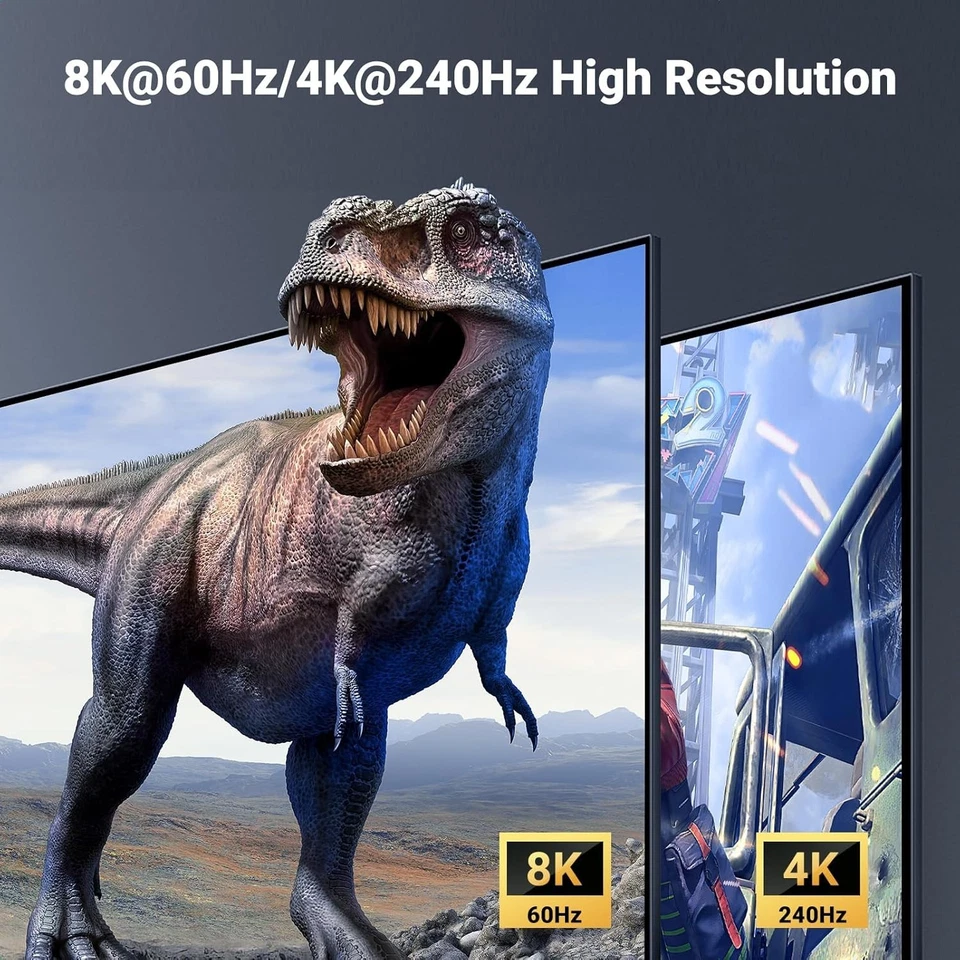 UGREEN 8K KVM Switch DP 1.4 2 In 1 Out USB 3.0 USB-C 8K@60Hz 4K@240Hz mit Kabel - Bild 4 von 4