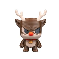 BuildInk Grumpy Reindeer Statue - Funny Christmas Decor Figure - 3D Printed