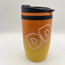 Dunkin Donuts Sunset Hombre 10 oz Orange Yellow Travel Tumbler 2018 W/Lid