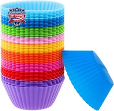 Extra Large Silicone Cupcake Muffin Cups 12 Pack, 3.54 Inch Muffin Liners
