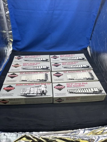 8 Proto 2000 Series Mather 40' HO Model Kits Gondolas And Stock Car - Picture 1 of 7