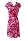 TOMMY BAHAMA NWT Floriana Hawaiian Faux Wrap Short Dress Pink Stretch Size XS