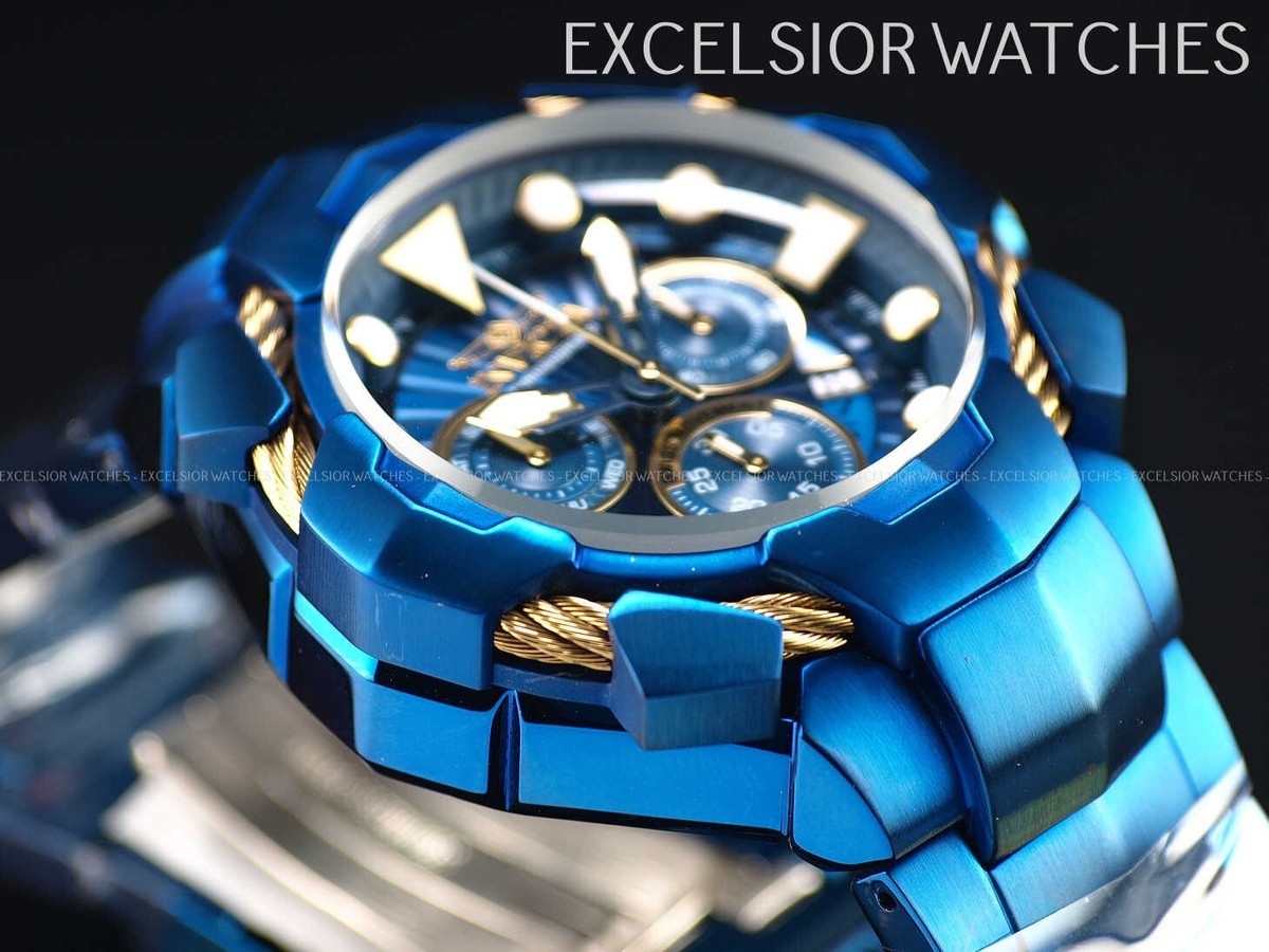 Invicta ブルー クロノグラフ 腕時計 NEW Invicta BOLT Men's 54mm Swiss Quartz Chronograph Blue