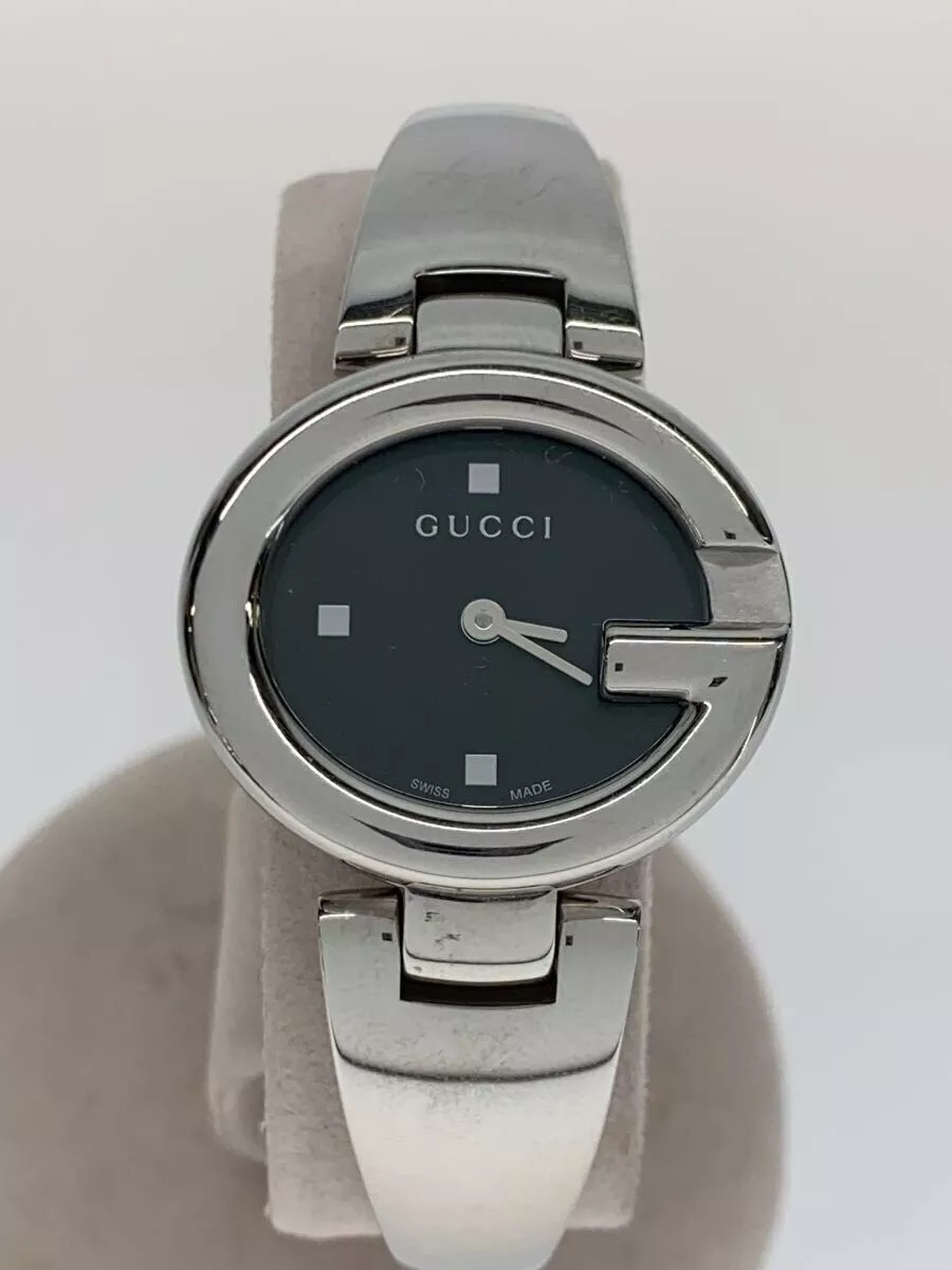 Montre femme GUCCI 134,5 quartz cadran noir analogique acier inoxydable du Japon