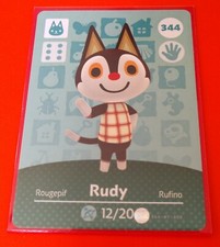 Rudy Amiibo Card 344 Animal Crossing New Horizons Never Scanned Mint 
