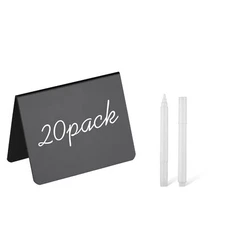20 Pack 4"x3"Mini Chalkboard Signs for Chalk Sign for Food - Party - Buffet -...