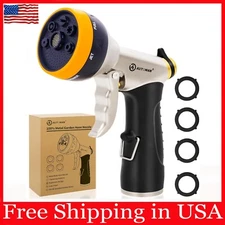 Garden Nozzle Sprayer, High Pressure Spray Nozzle, 100% Metal Water Hose Nozzle,
