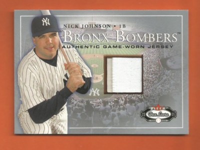 2003 FLEER BOX SCORE BRONX BOMBERS NICK JOHNSON GAME-USED JERSEY #7-BB YANKEES A