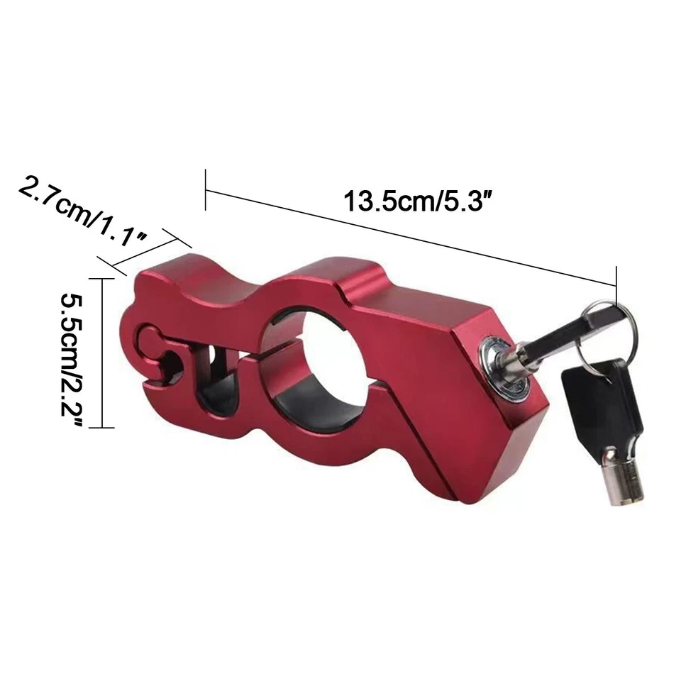 Motorrad Alu Bremshebelschloß Schloß Sicherung für Bremshebel Rot NEU - Bild 3 von 4