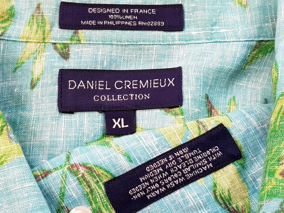 DANIEL CREMIEUX Mens 100% LINEN LUXURY S/S HAWAIIAN SHIRT - XL - 54" - RRP £139 - Image 3 of 4
