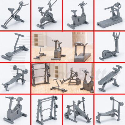 Miniatur Model Kunststoff Fitnessgeräte Diorama Modellbau Fitnessstudio Deko DIY