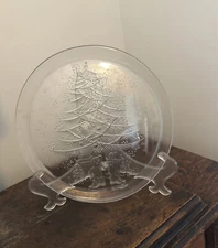 Duralex Heavy Clear Glass 13” Christmas Tree Platter From France
