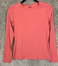 50 New Lands' End Women's Crew Neck Long Sleeve Swim T-Top Peach Solid XS 2-4