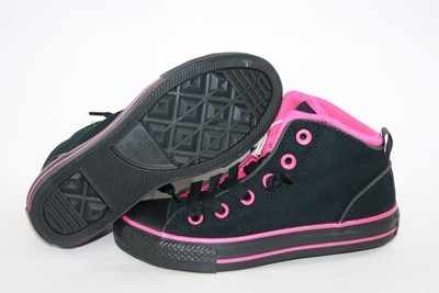 black converse with pink trim
