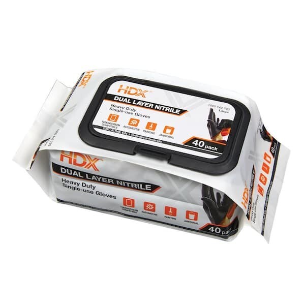 Disposable Heavy Duty Nitrile Gloves (40-Count)