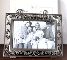 Fetco Home Decor "Family" Pewter Picture Frame 6" x 4" Boxed