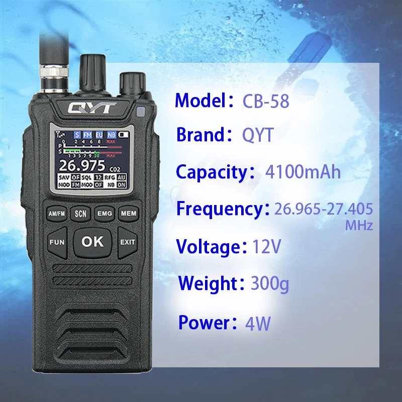 QYT CB-58 27MHz AM/FM CB-Funkmodus Citizen Transceiver 4W 4100mAh WalkieTalkie  - Bild 3 von 4