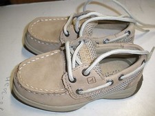 Sperry Top Siders tan shoes girls youth size 7 EUC SU15