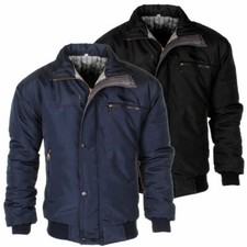 Mens Big Size Sky Diver Bomber Warm Padded Jacket Check Lined Work Winter Coat