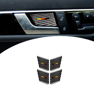 Best Carbon Fiber Door Handle Bowl Sticker Trim For Benz C E W204 W212 09-15