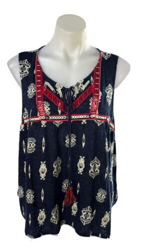 MONSOON BEACH Sleeveless Cotton Blend Print Top Size  14 - Picture 1 of 8