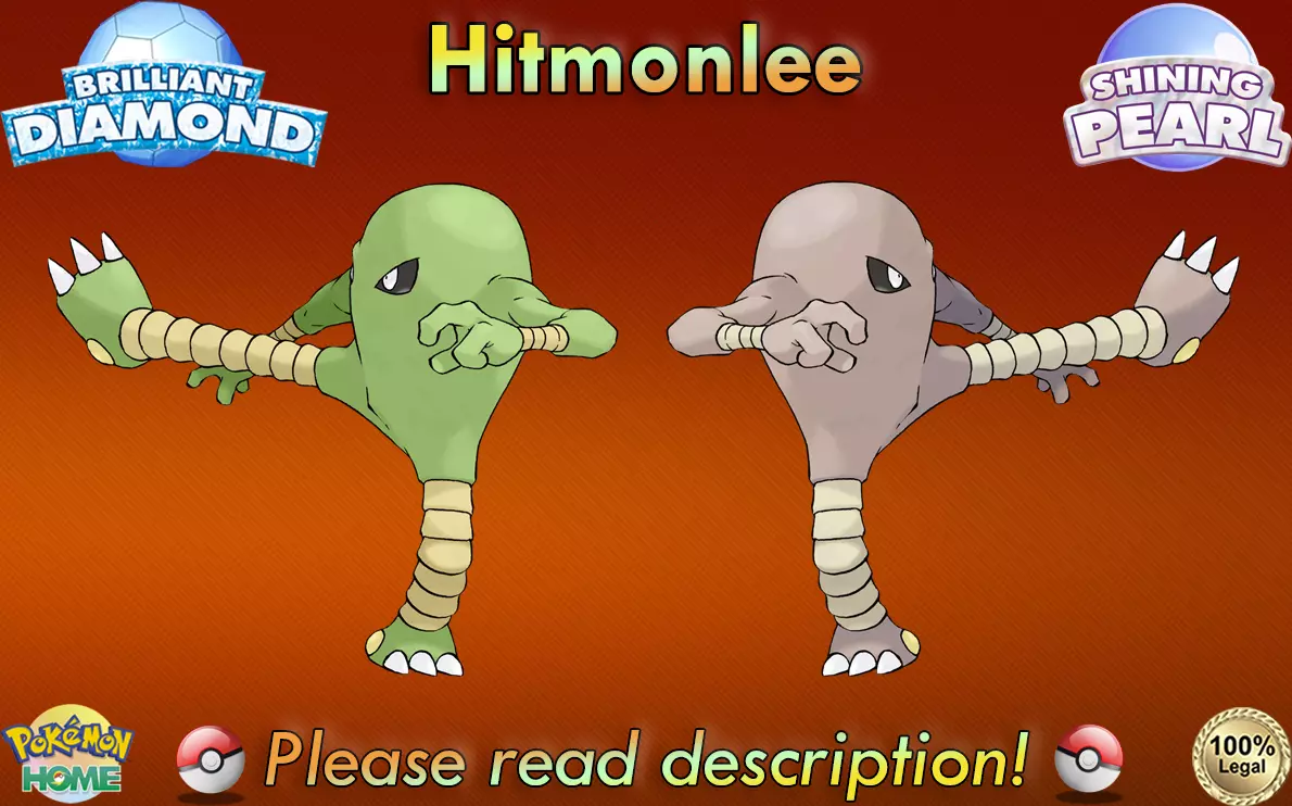 6IV Shiny Hitmonlee Pokemon Brilliant Diamond Shining Pearl 