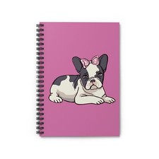 French Bulldog Spiral Notebook, Pink Journal, Dog Lover Gift,
