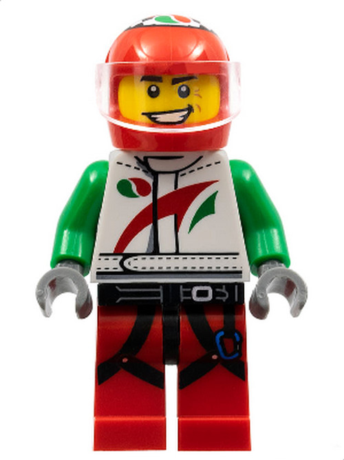 Pilote de course LEGO col270 blanc pour animer vos circuits de petites voitures