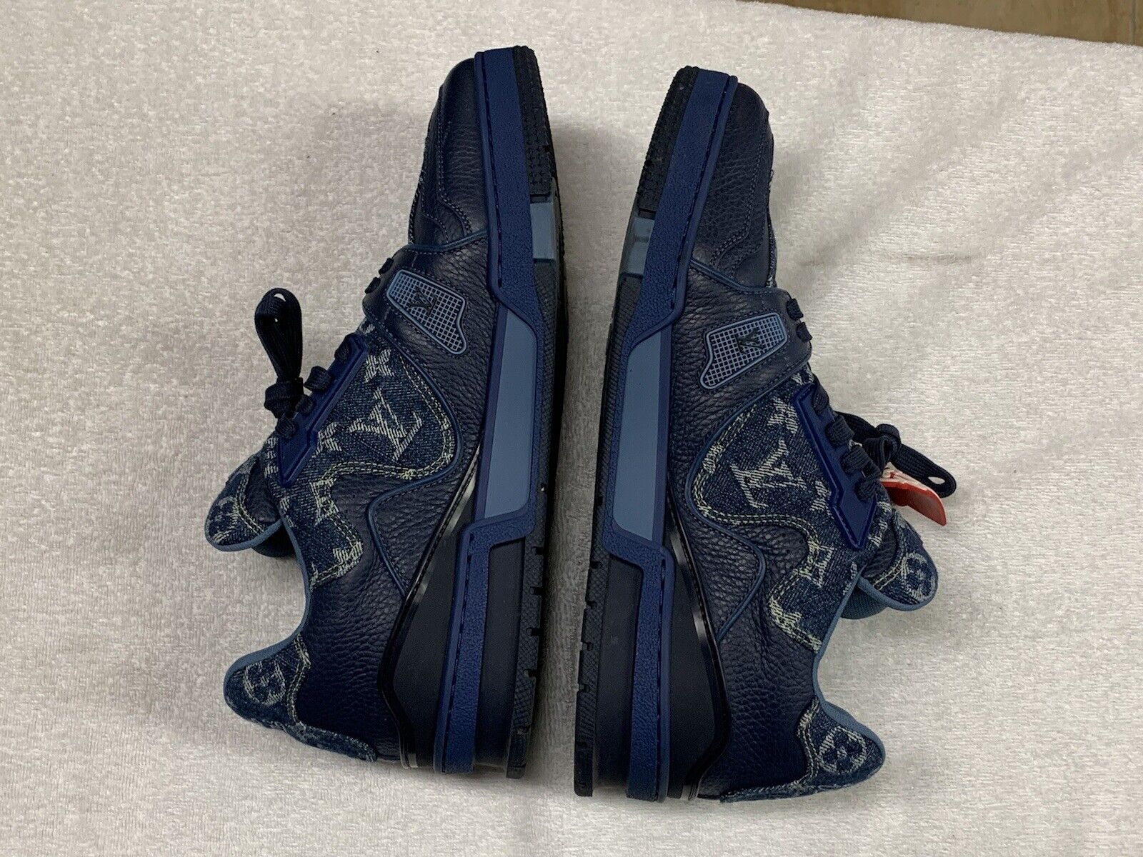 Louis Vuitton × NIGO LV Cozy Line Monogram Blue Denim Mouton Boots men's US  10.5