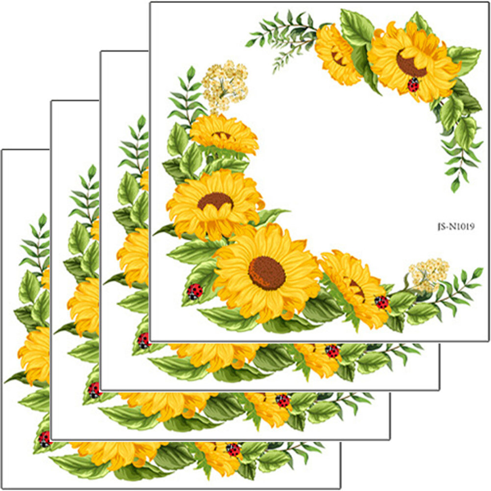 4 Pcs Wall Stickers Living Room Decorations Sunflower Sign Window eBay