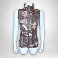 Icebreaker Merino Wool Full Zip Vest Mid Layer Women Xs Camo Mossy Oak Hunting