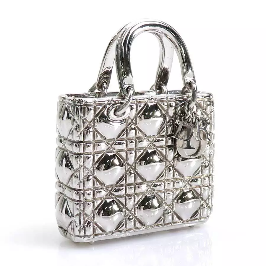 Christian Dior Silver Nano Lady Dior Baby Dior Bag