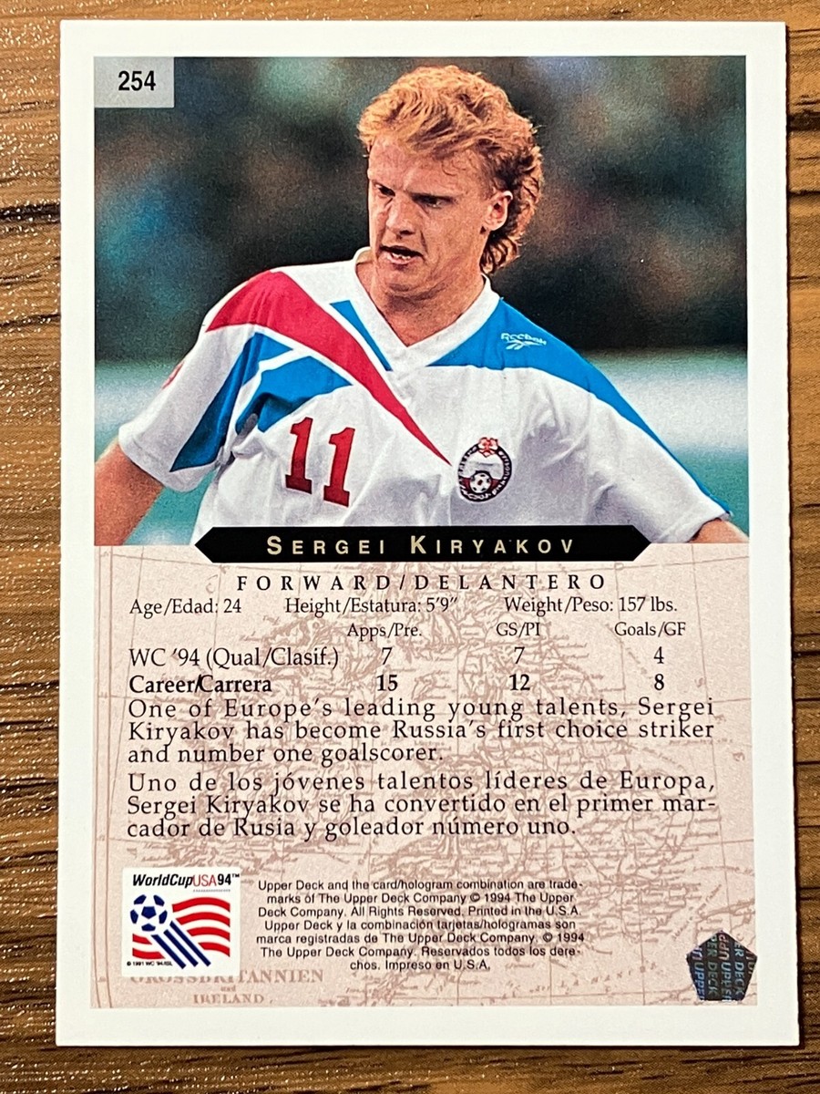 Upper Deck 1994 World Cup Russia Soccer Card #254 Sergei Kiryakov