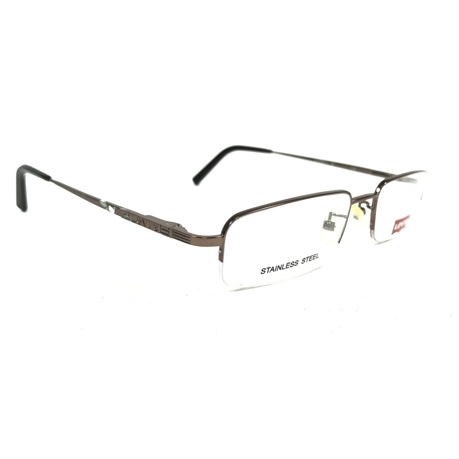 Levi's LS555A-1 Eyeglasses Frames Brown Rectangular Half Rim 52-18-140 thumbnail 2