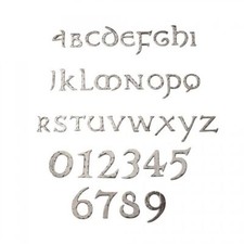 2" or 1.5" Self Adhesive Door House Numbers and Letters Chrome Olde Worlde Font