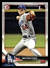 2018 Bowman Draft #BD-82 Braydon Fisher Card Los Angeles Dodgers