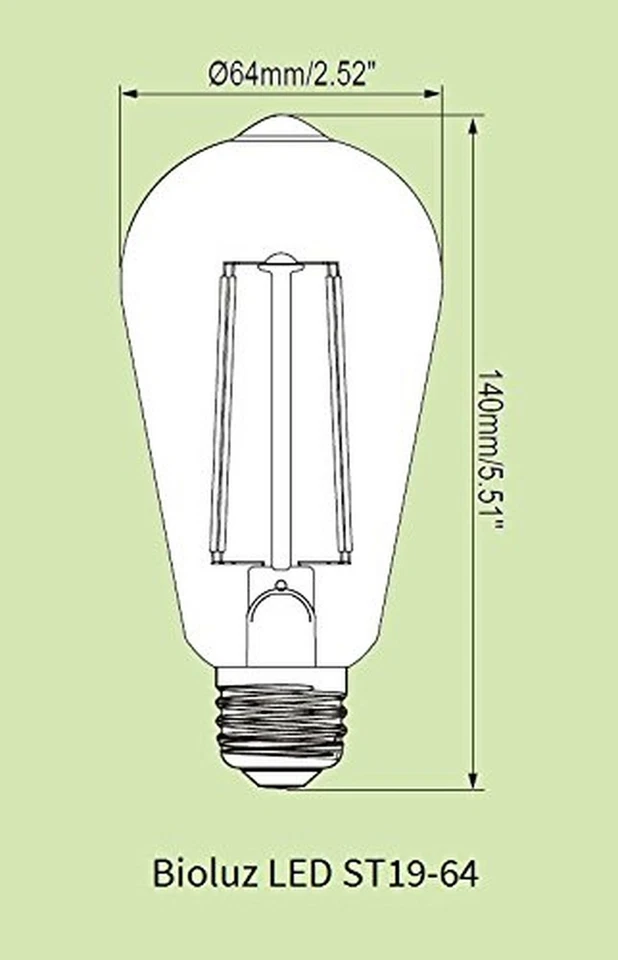 Bioluz LED Pendent LED Bulbs Dimmable Warm White 2700K 7W 60W Replacement - Image 2 of 4