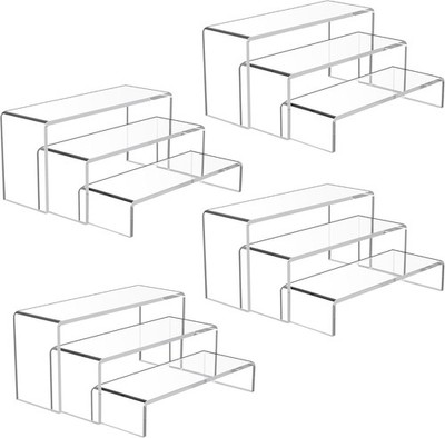 Dynamic 12 Pcs Acrylic Display Risers - Perfect for Cake, Collectibles & Retail