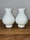 Pair Of Vintage Milk Glass Lamp Shades 7”