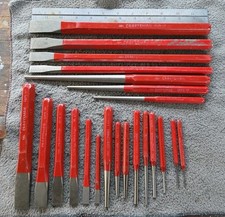 Craftsman USA Nos Rare Red 22pc Long Cold Chisel Punch Set 432815 12” Long