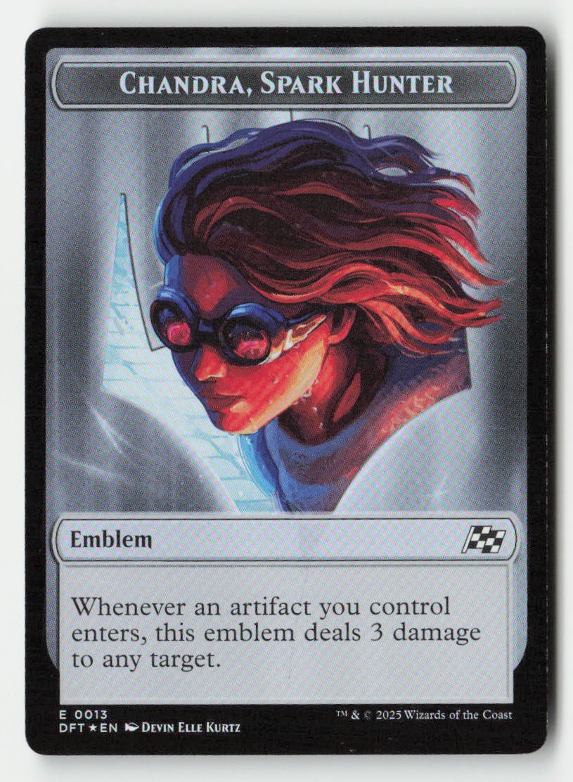 Emblem - Chandra, Spark Hunter // Vehicle Token 13 // 12 Aetherdrift Foil NM