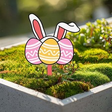 Easter Bunny Egg Decorative Garden Stake Easter Gift Lawn Ornament